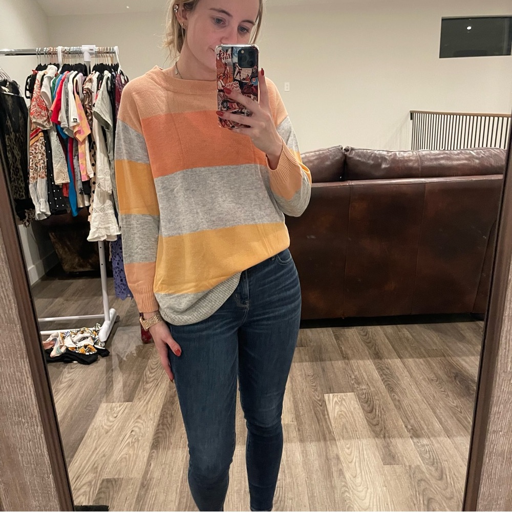 Colorblock Crew Neck Sweater
